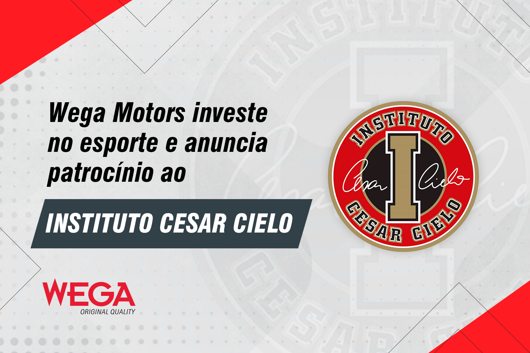 Leia mais sobre o artigo Wega Motors investe no esporte e anuncia patrocínio ao Instituto Cesar Cielo